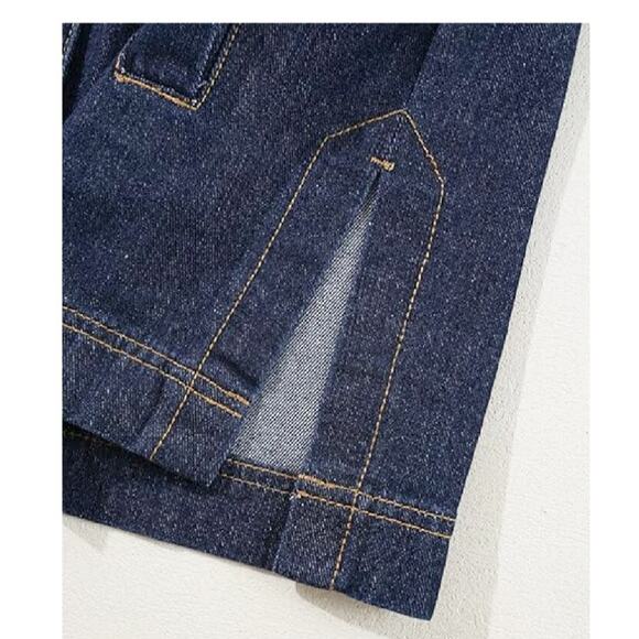 Women's Jean Jacket Boyfriend Button Up Long Sleeve (S) - Picture 5 of 6